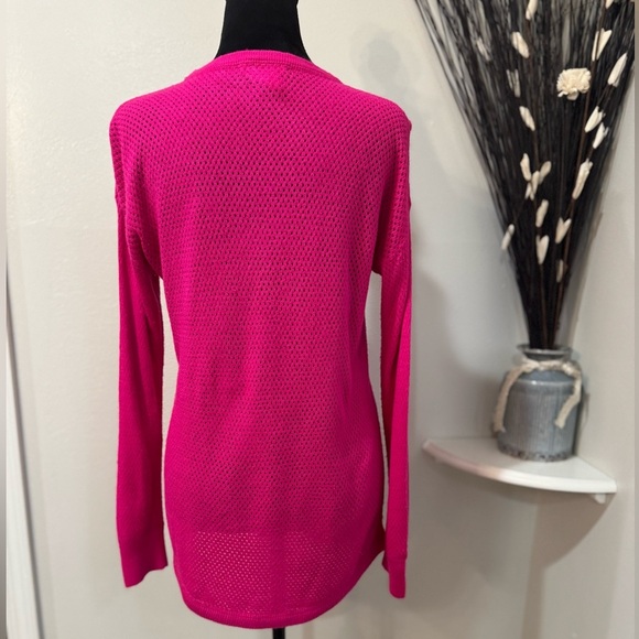 Sweet Romeo Vibrant Barbie Pink Long Sleeve Sweater size Medium - Picture 3 of 10